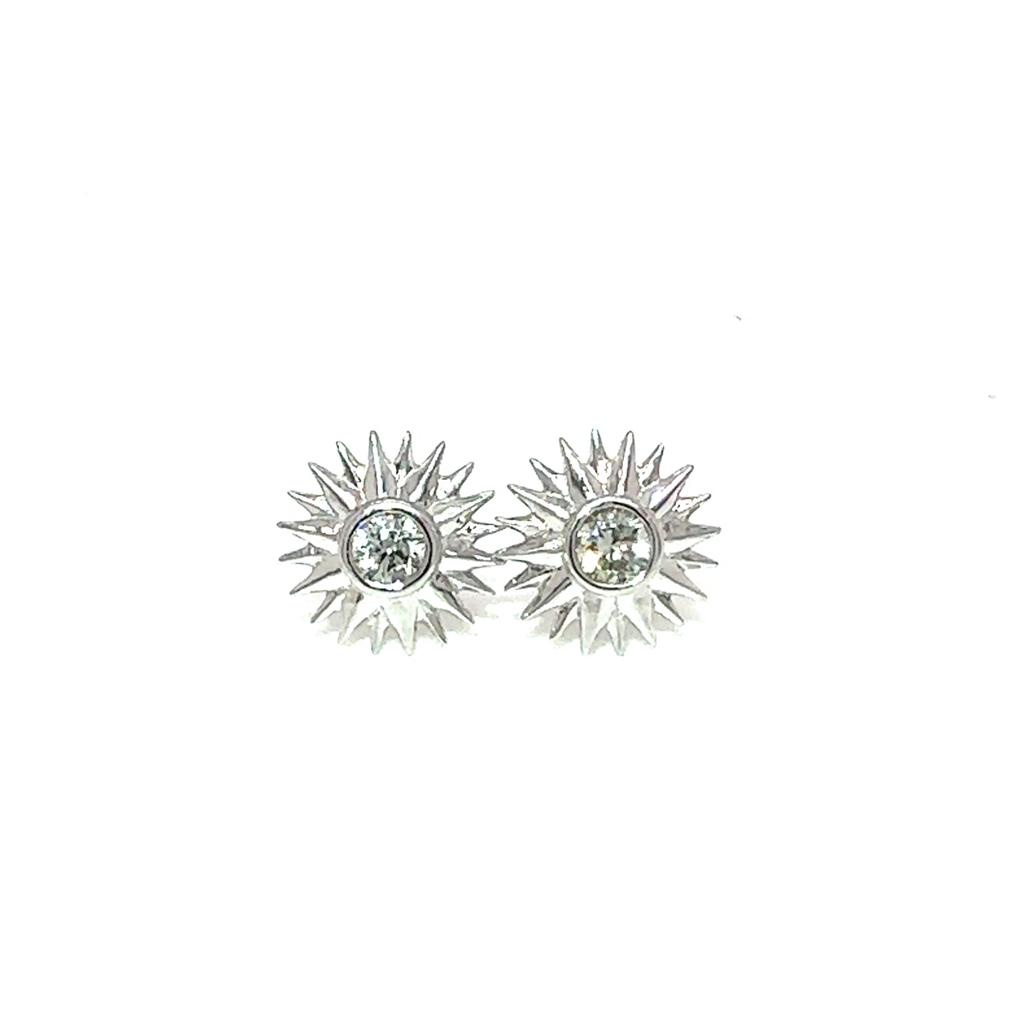 14k Gold VS Diamond Starburst Earrings