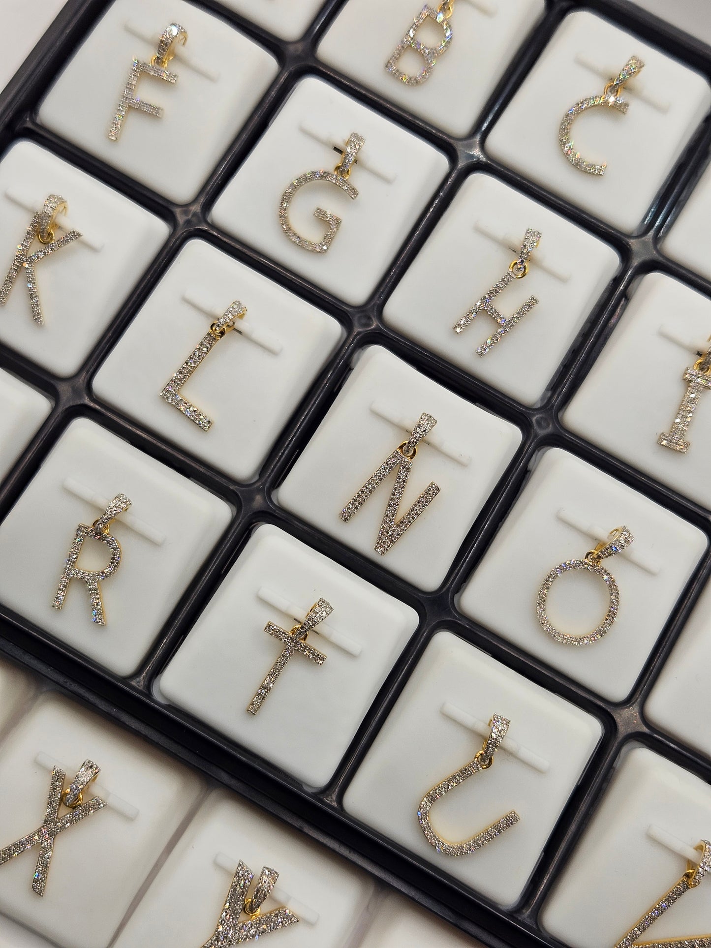 10k Gold Natural Diamond Letter Pendant