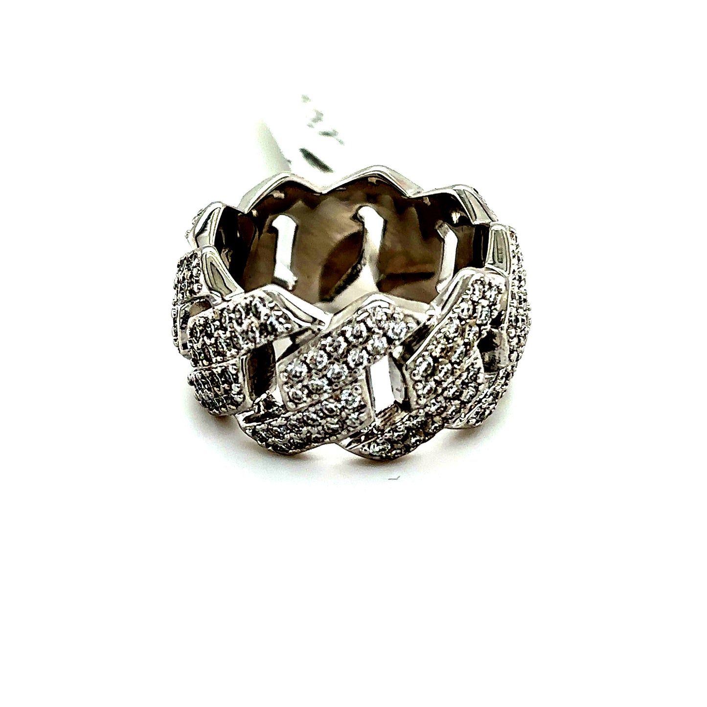925 S.S. VVS Moissanite Cuban Eternity Ring