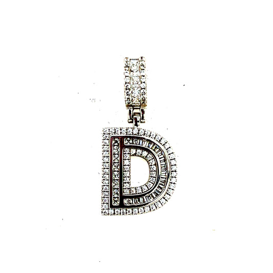 925 S.S. CZ Stone Letter D Pendant