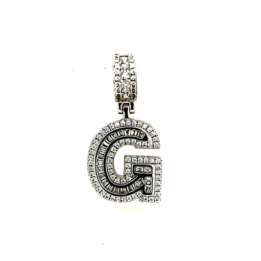 925 S.S. CZ Stone Letter G Pendant