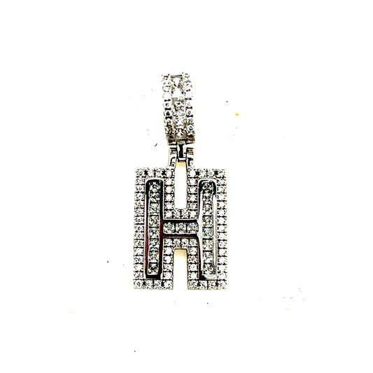 925 S.S. CZ Stone Letter H Pendant