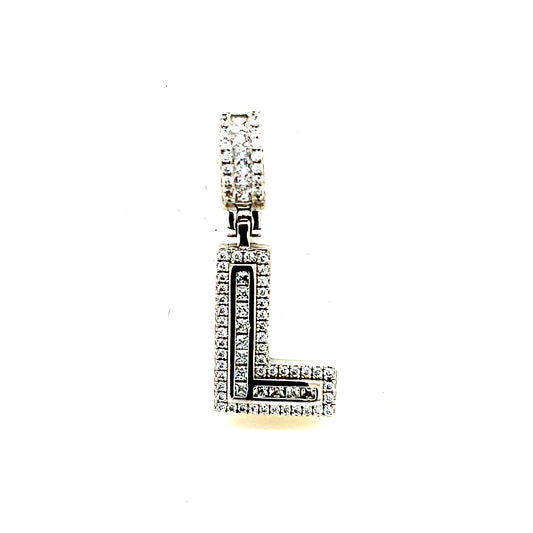 925 S.S. CZ Stone Letter L Pendant