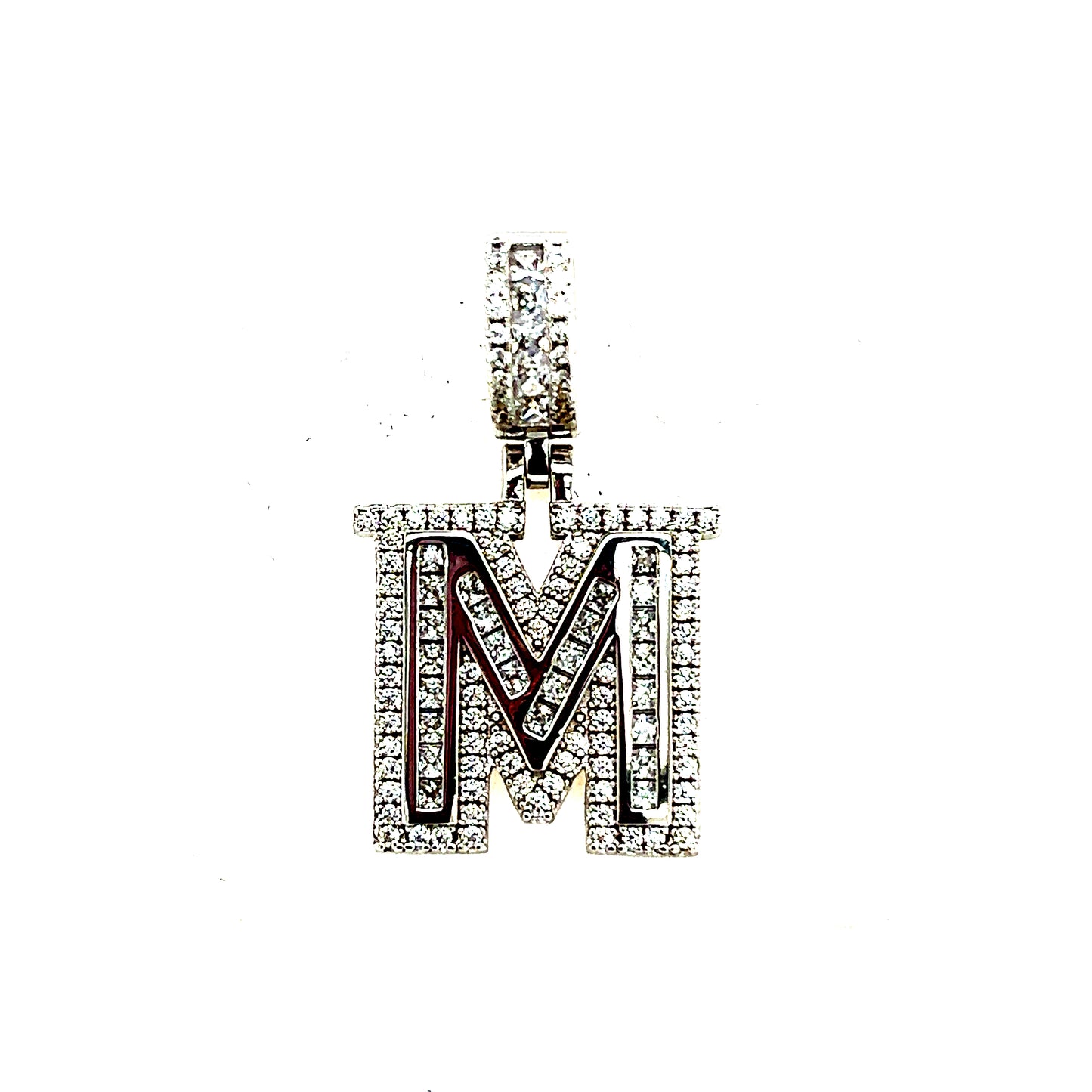 925 S.S. CZ Stone Letter M Pendant