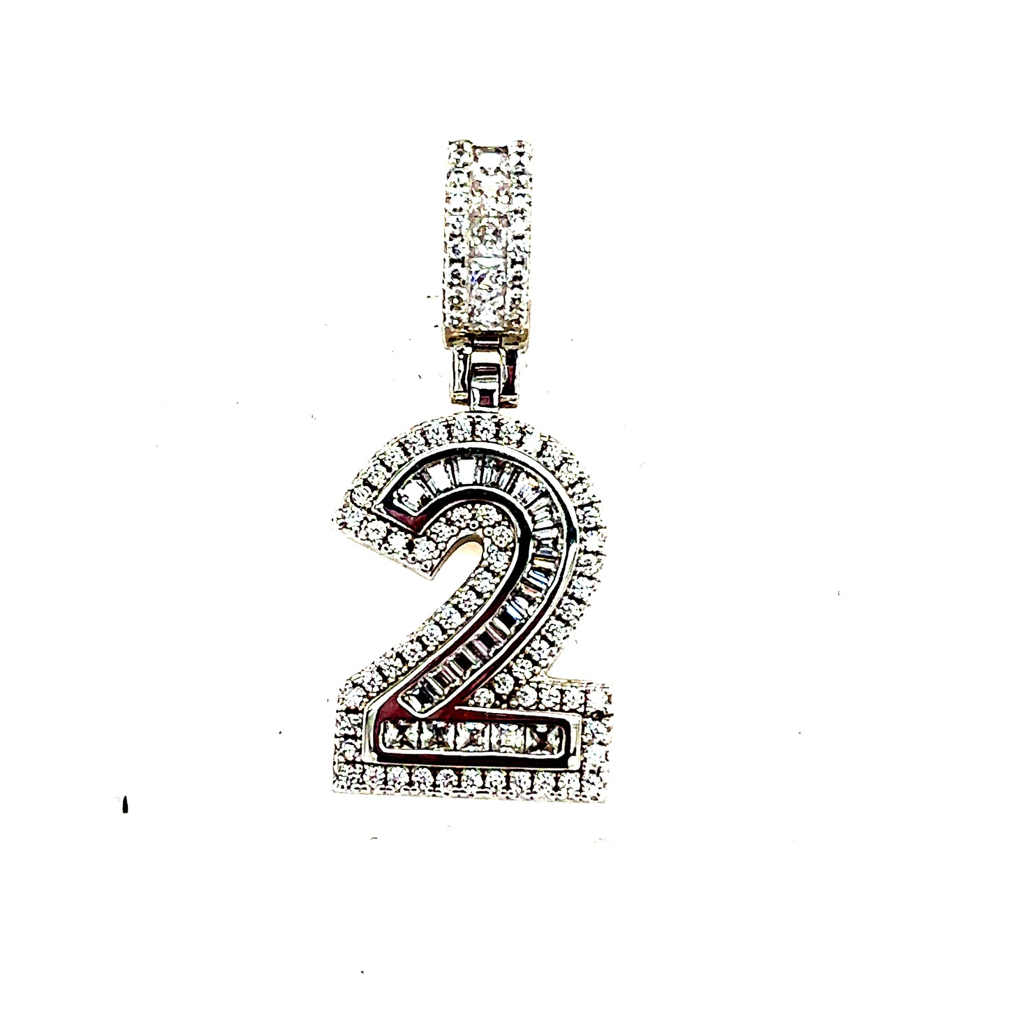 925 S.S. CZ Stone Number 2 Pendant