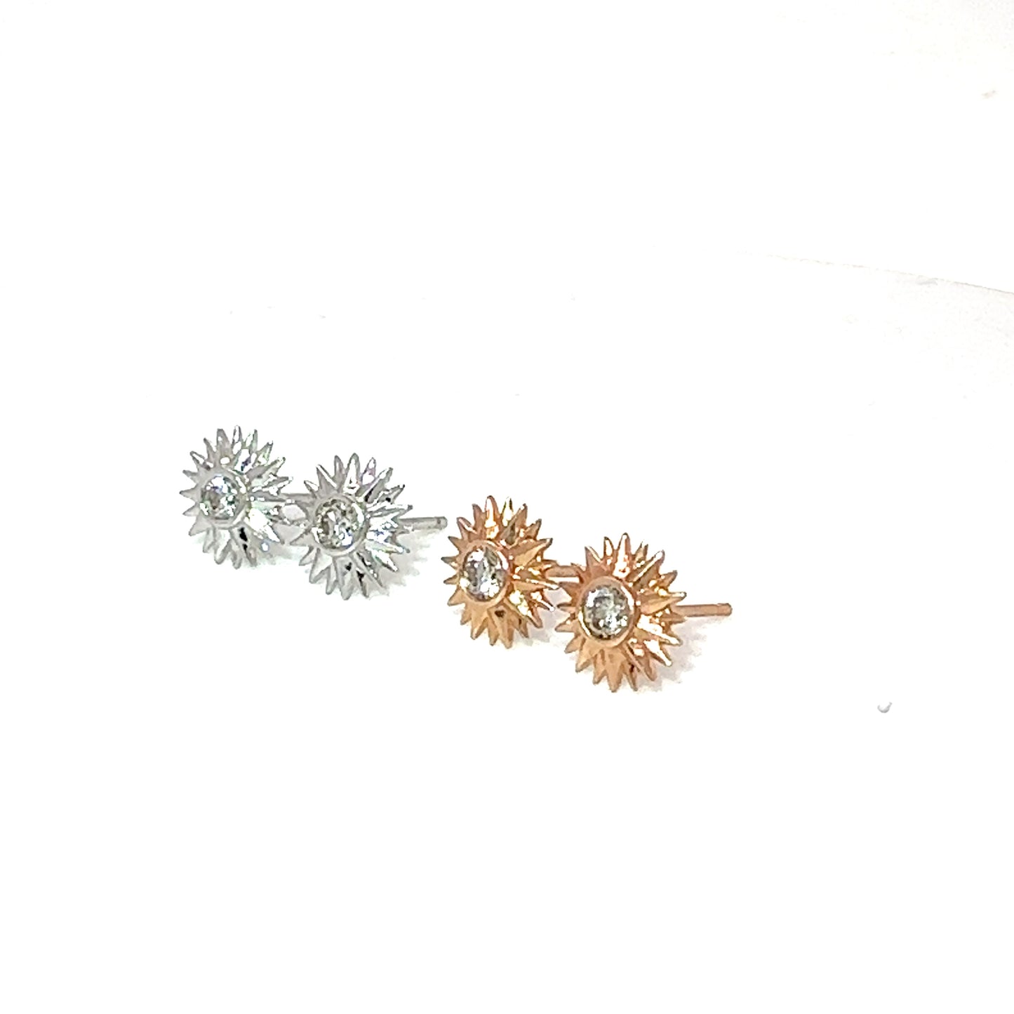 14k Gold VS Diamond Starburst Earrings