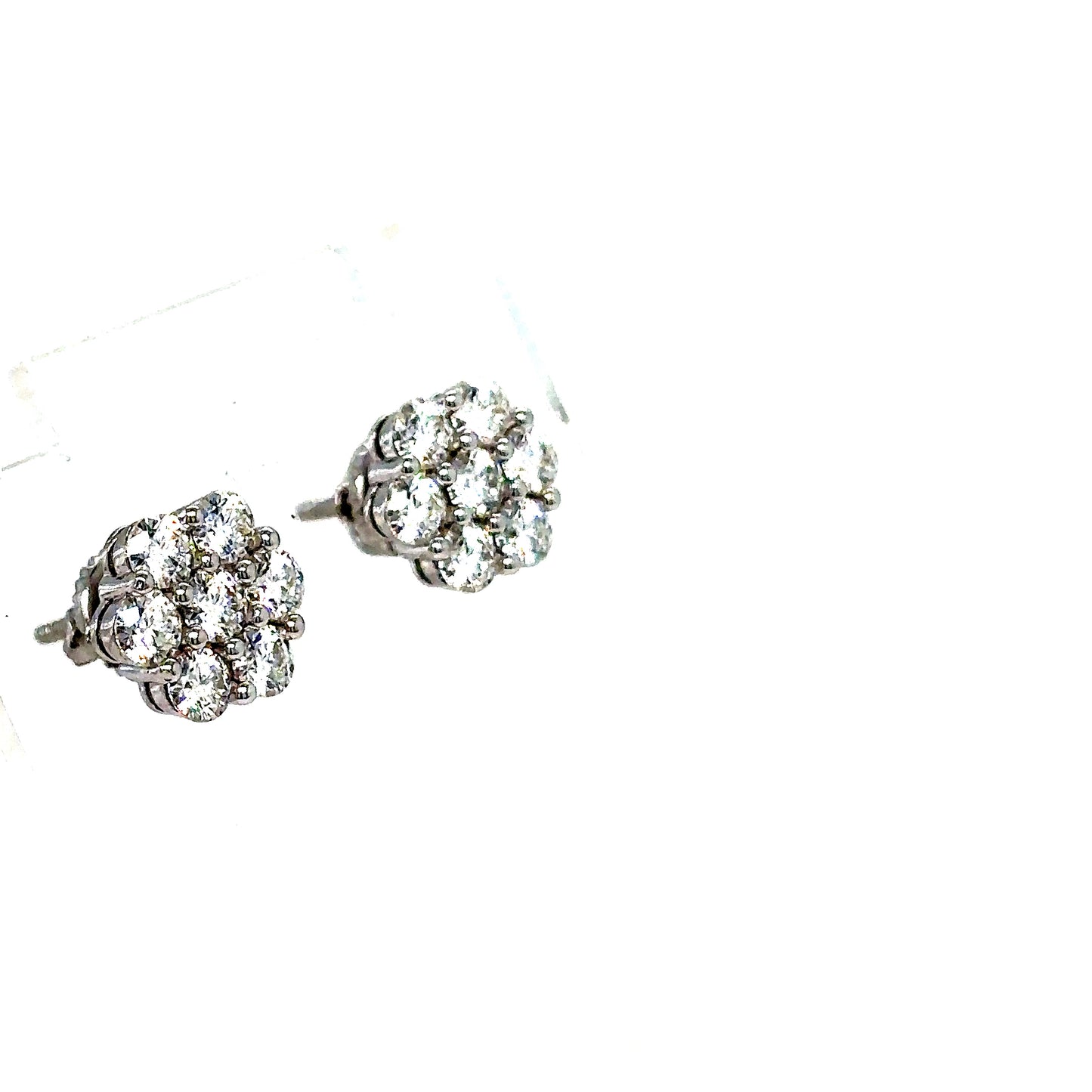 925 S.S. VVS Moissanite Flower Earrings