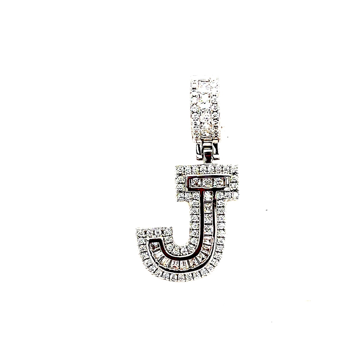 925 S.S. CZ Stone Letter J Pendant