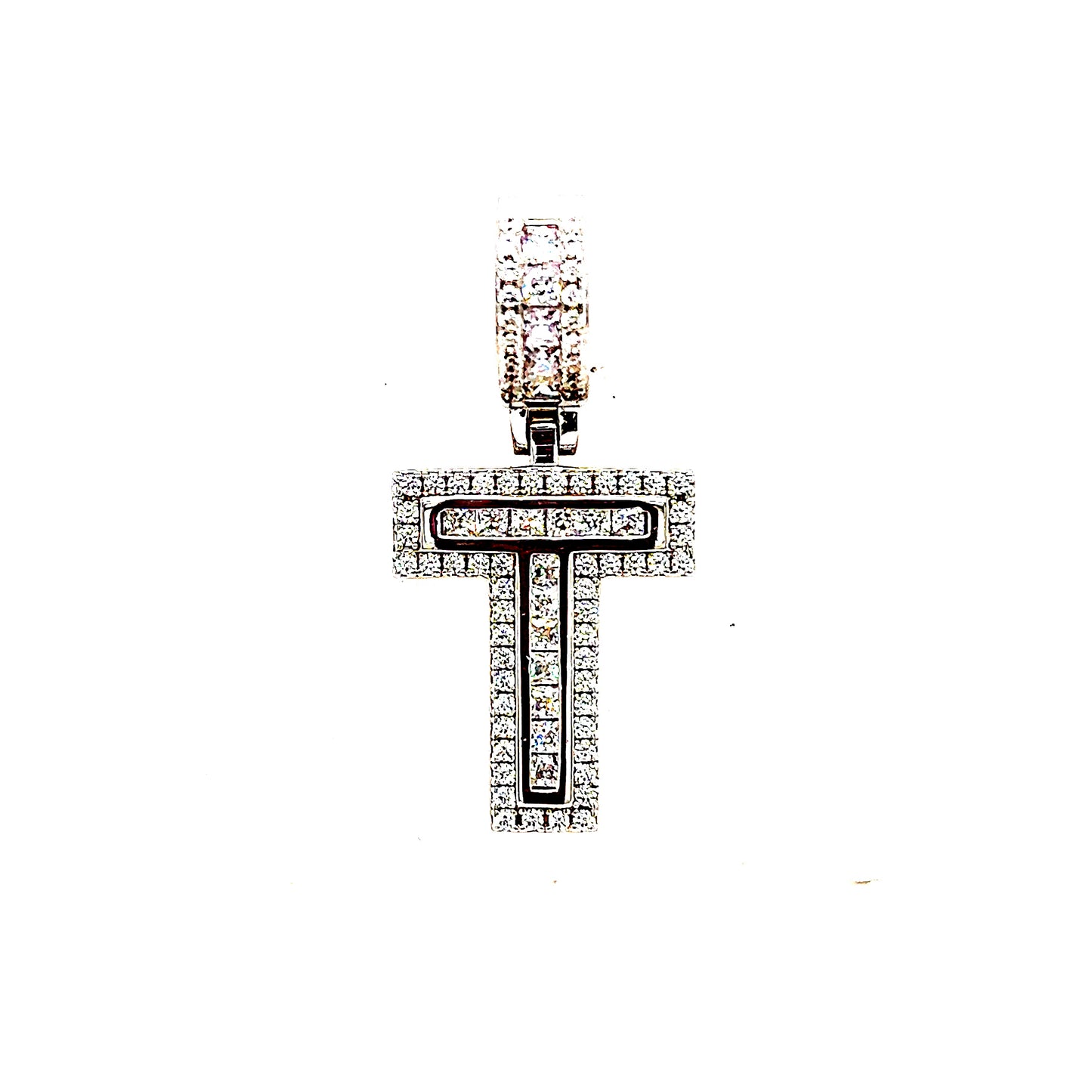 925 S.S. CZ Stone Letter T Pendant