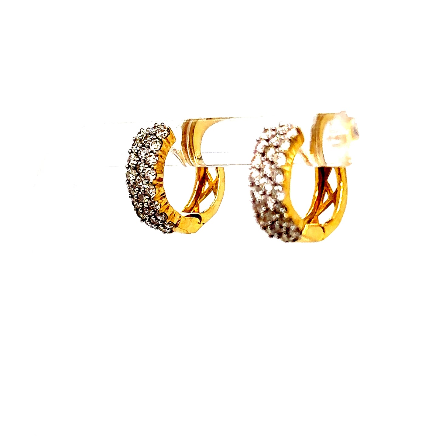 14k Gold Small VS Diamond Hoop Earrings
