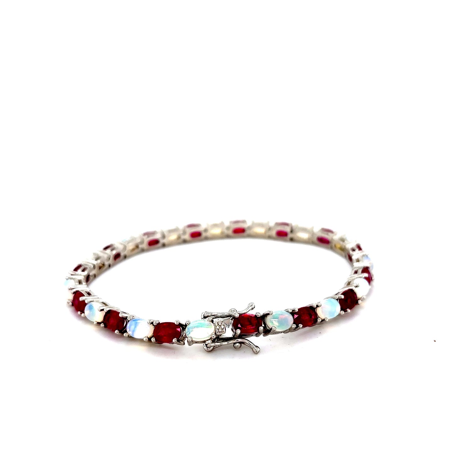 925 S.S. Ruby and Opal Bracelet