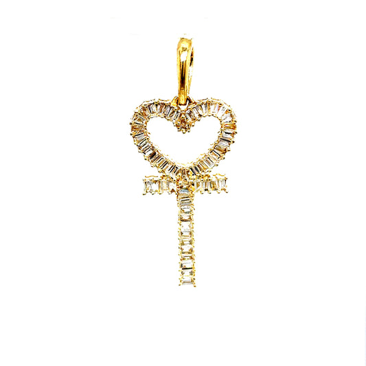 10k Gold Baguette Diamond Female Symbol Pendant