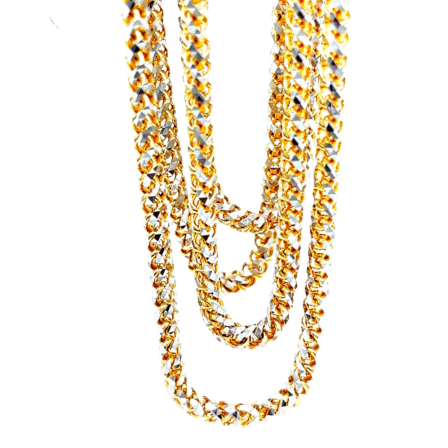 10k Gold 2-Tone Diamond Cut Franco Chain