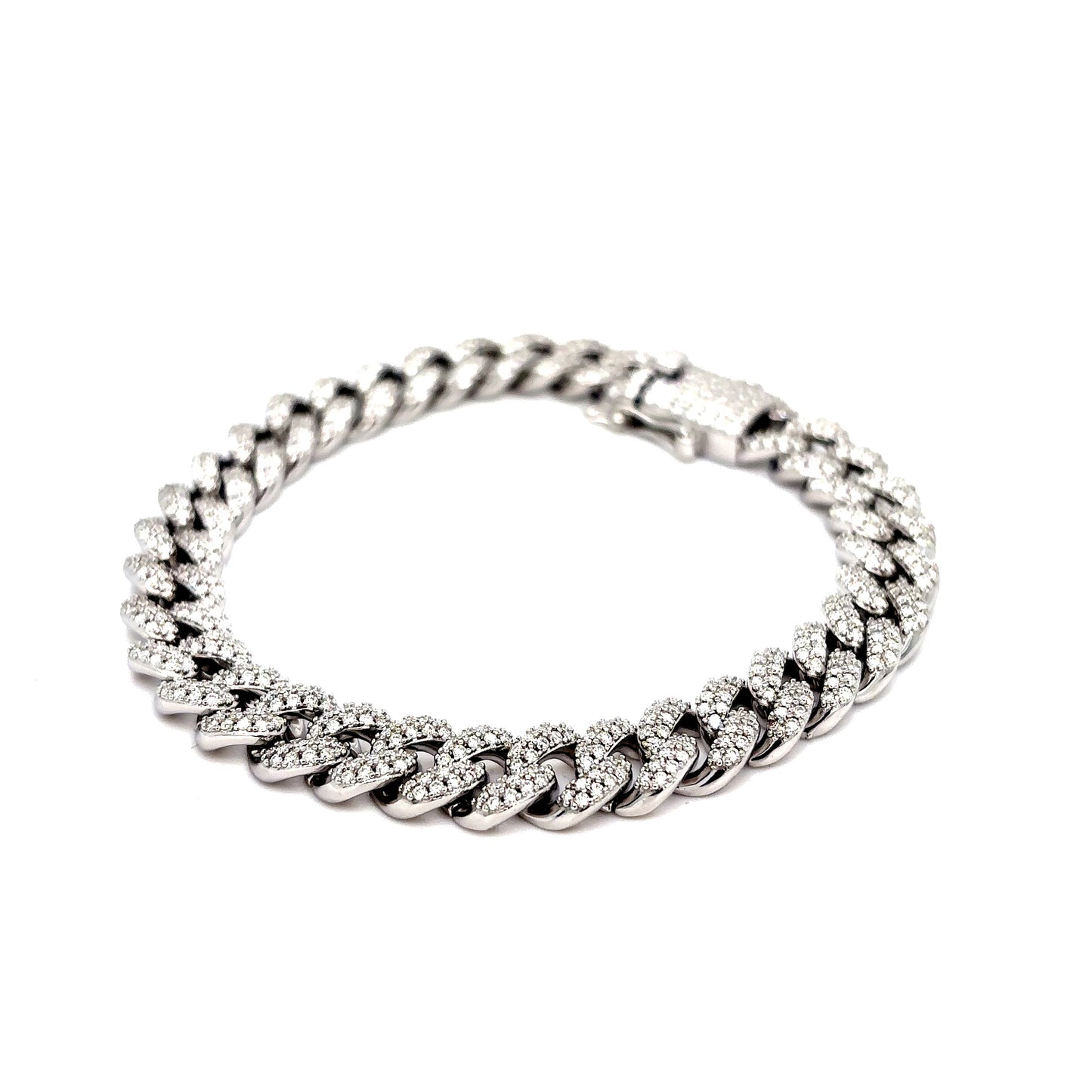 925 S.S. VVS Moissanite Cuban Bracelet