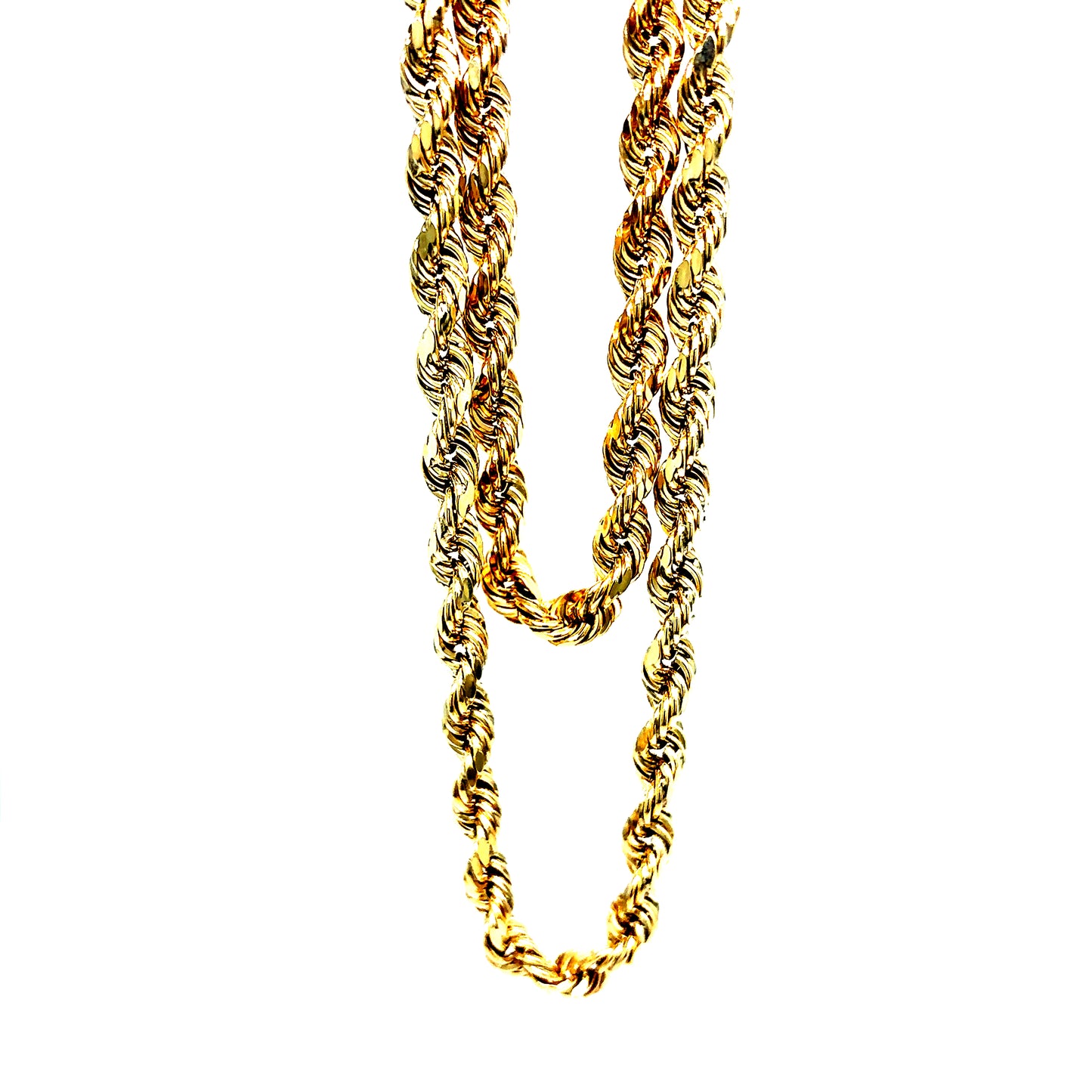 10k Yellow Gold Semi-Solid Rope Chains