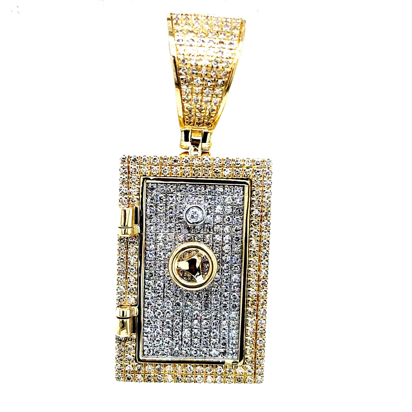 10k Yellow Gold Diamond Vault Safe Pendant