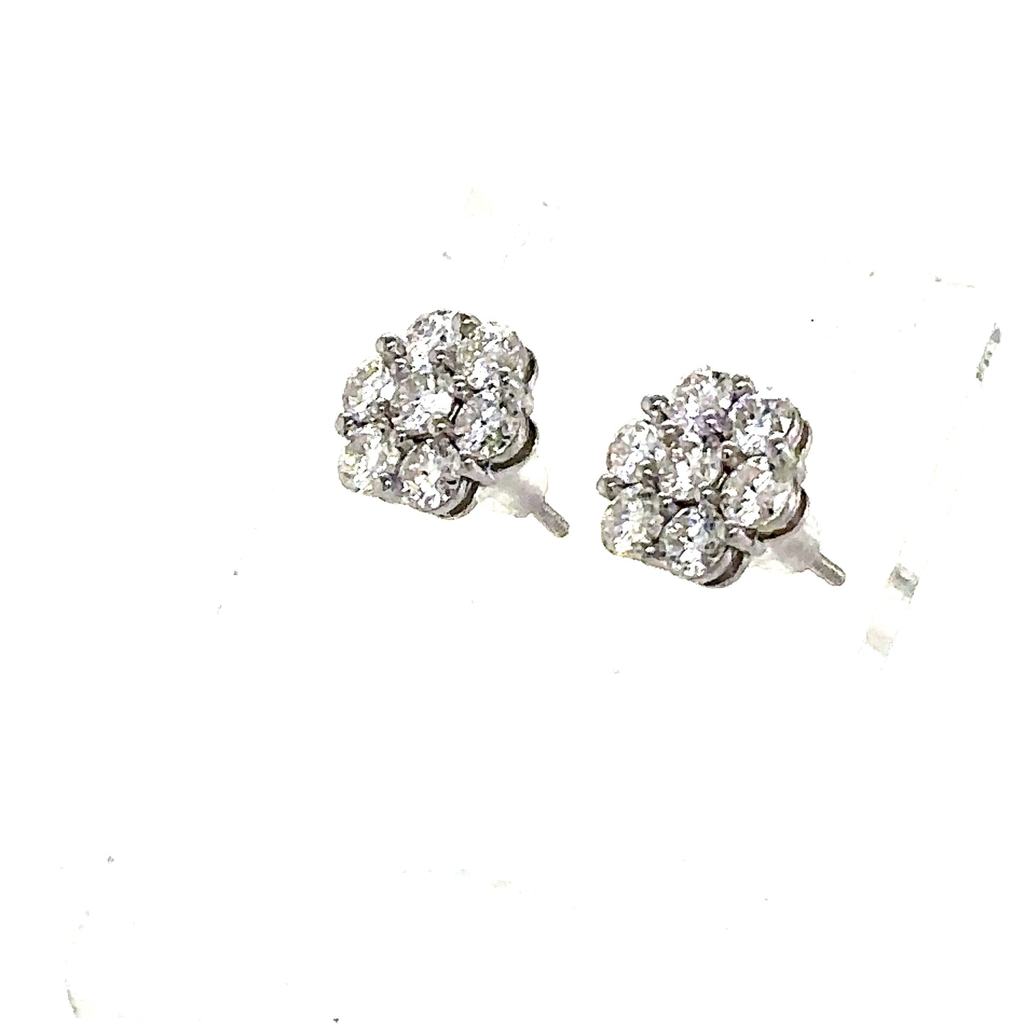 925 S.S. VVS Moissanite Flower Earrings