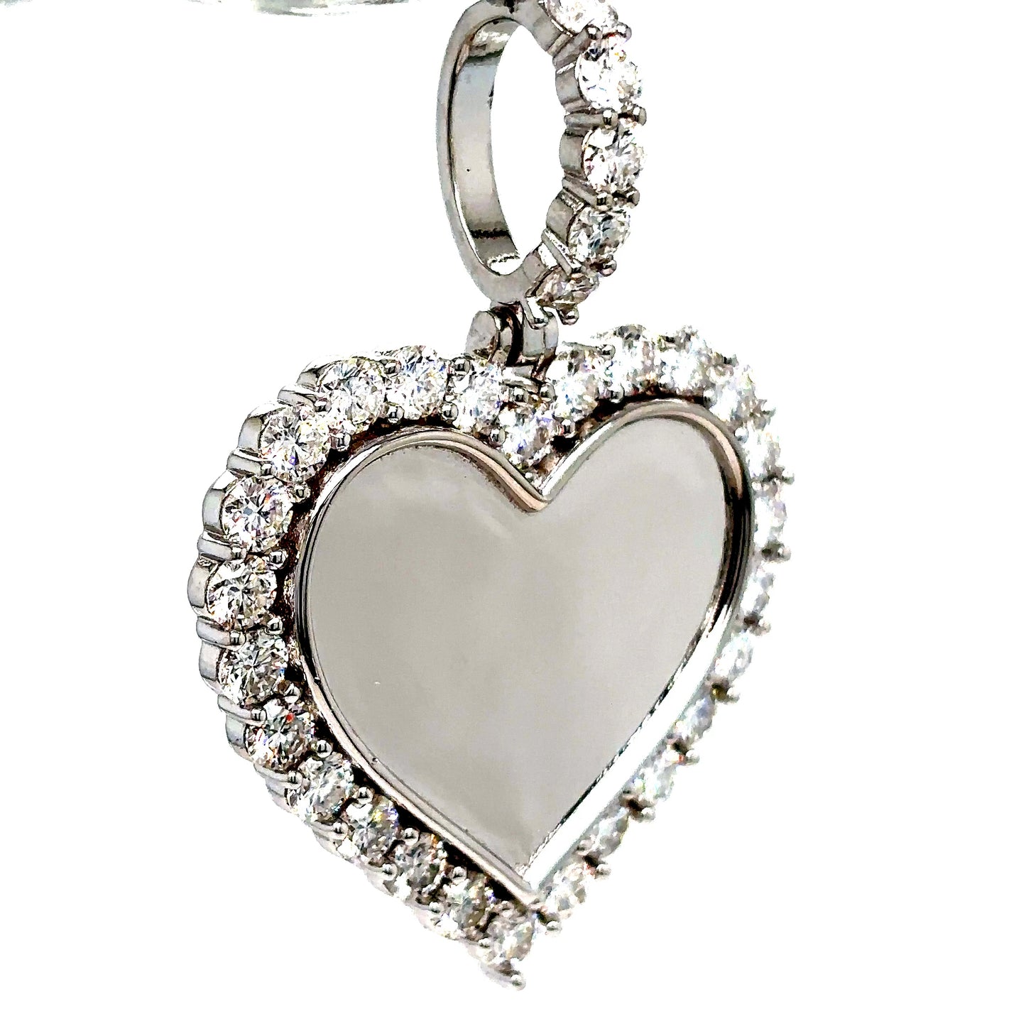 925 S.S. VVS Moissanite Heart Photo Pendant