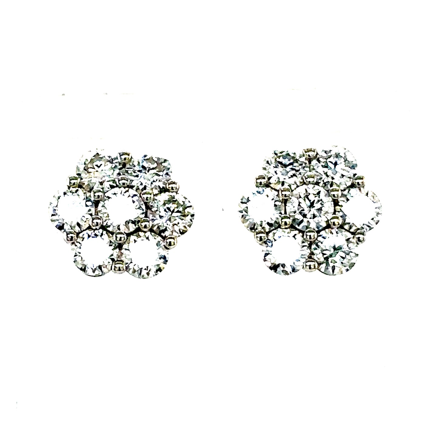 925 S.S. VVS Moissanite Flower Earrings