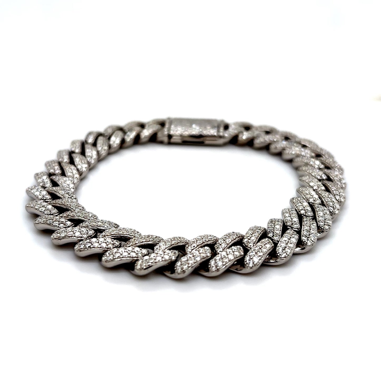 925 S.S. VVS Moissanite Cuban Bracelet