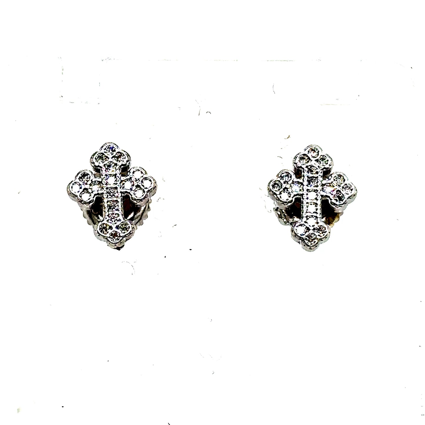 925 S.S. VVS Moissanite Cross Earrings