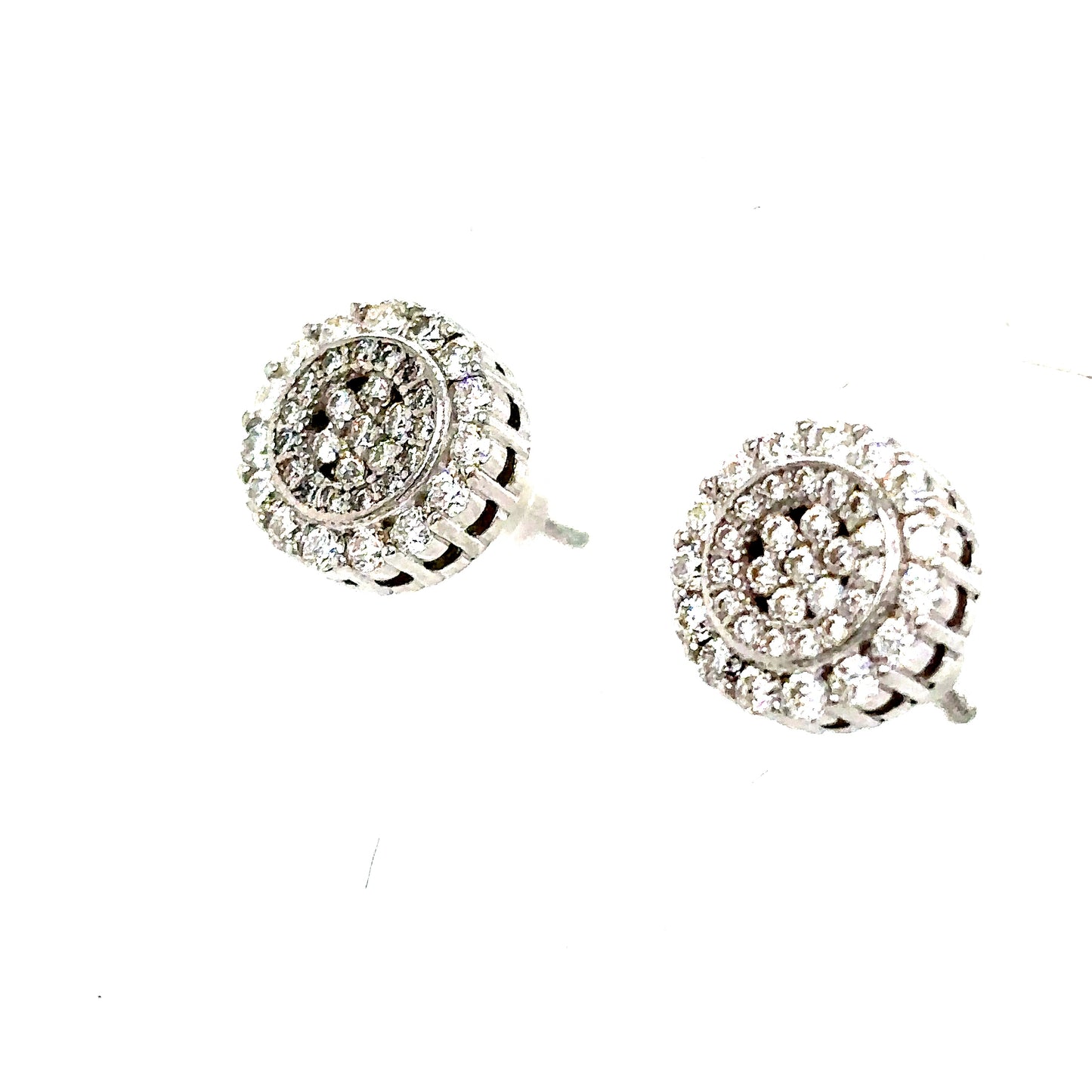 925 S.S VVS Moissanite Round Wheel Earrings