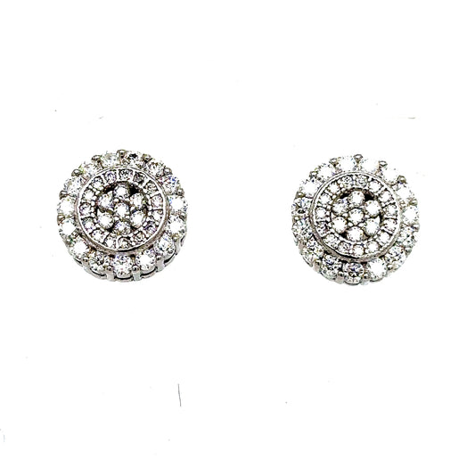 925 S.S VVS Moissanite Round Wheel Earrings