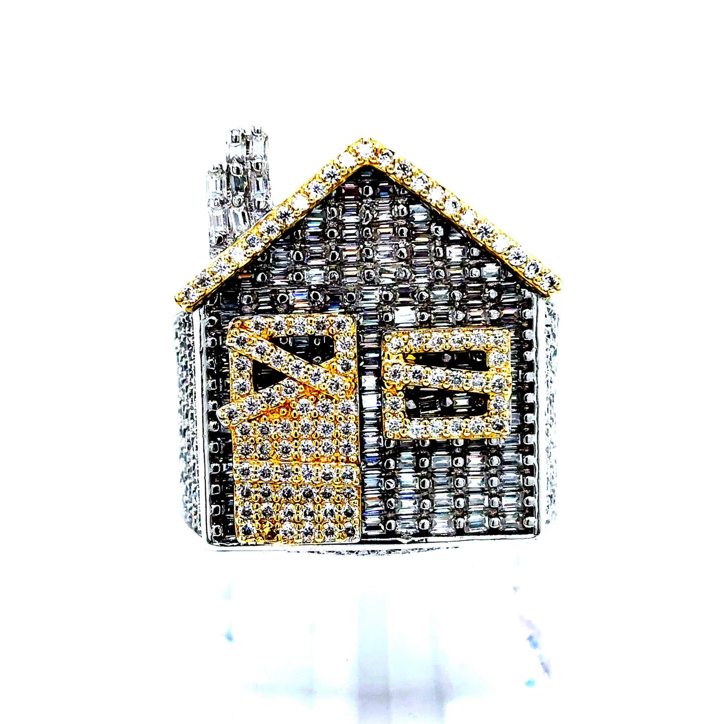 925 S.S. VVS Moissanite Trap House Ring