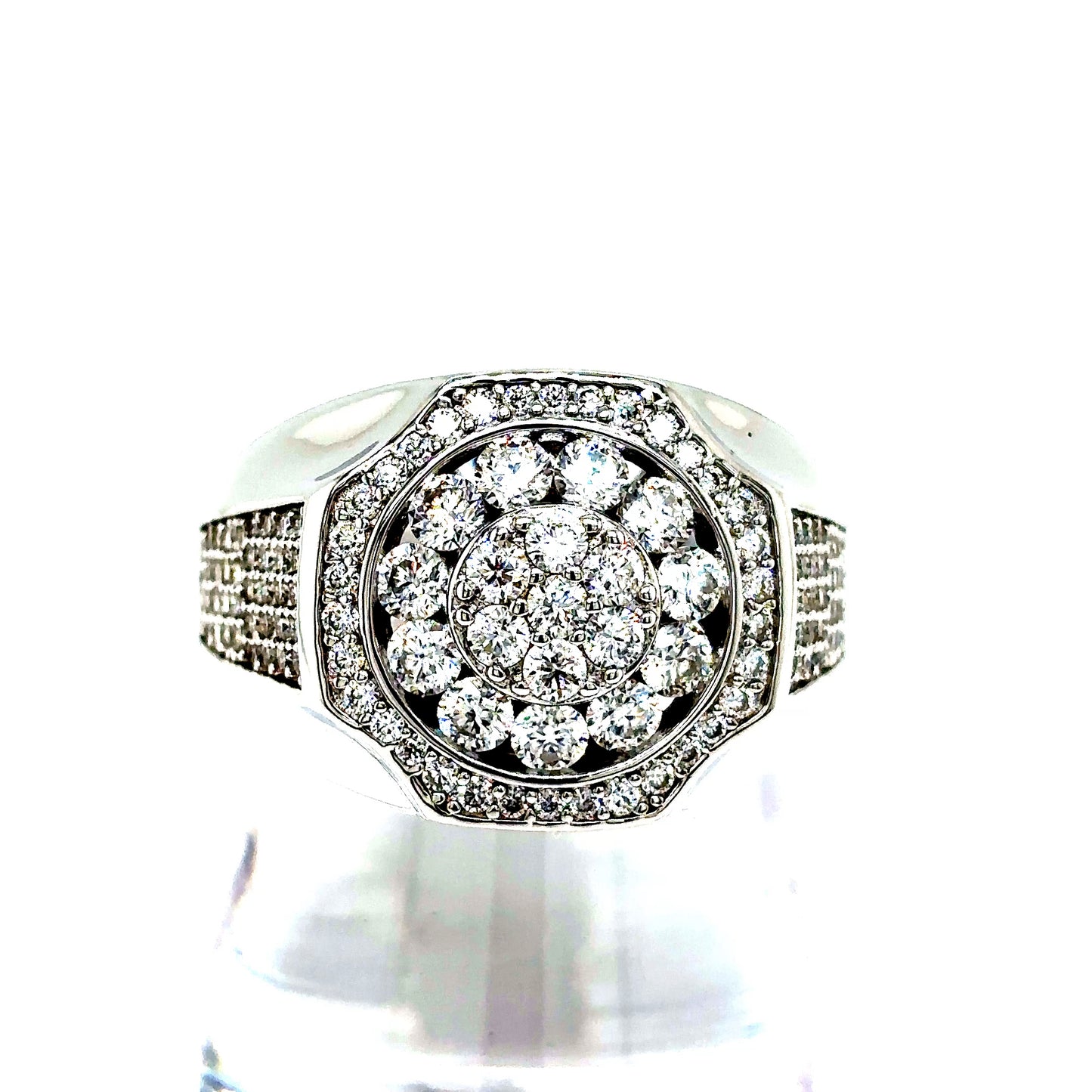 925 S.S. VVS Moissanite Round Ring