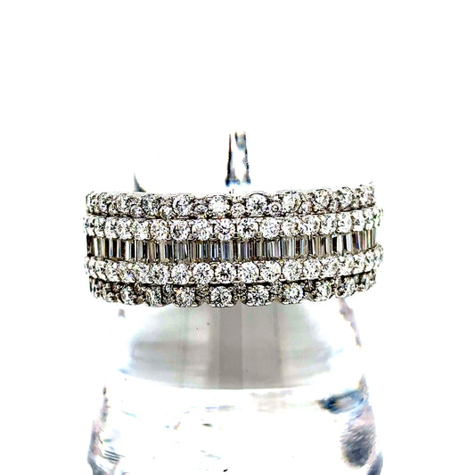 925 S.S. VVS Moissanite Baguette Band Ring