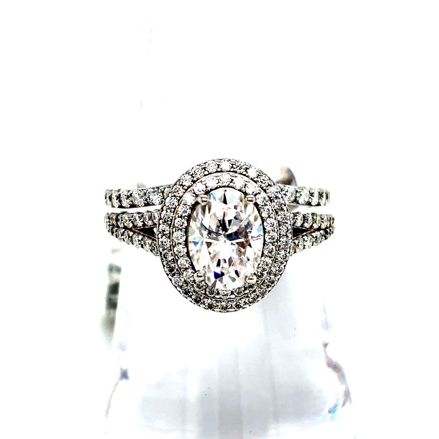 925 S.S. VVS Moissanite Wedding Engagement Ring Set