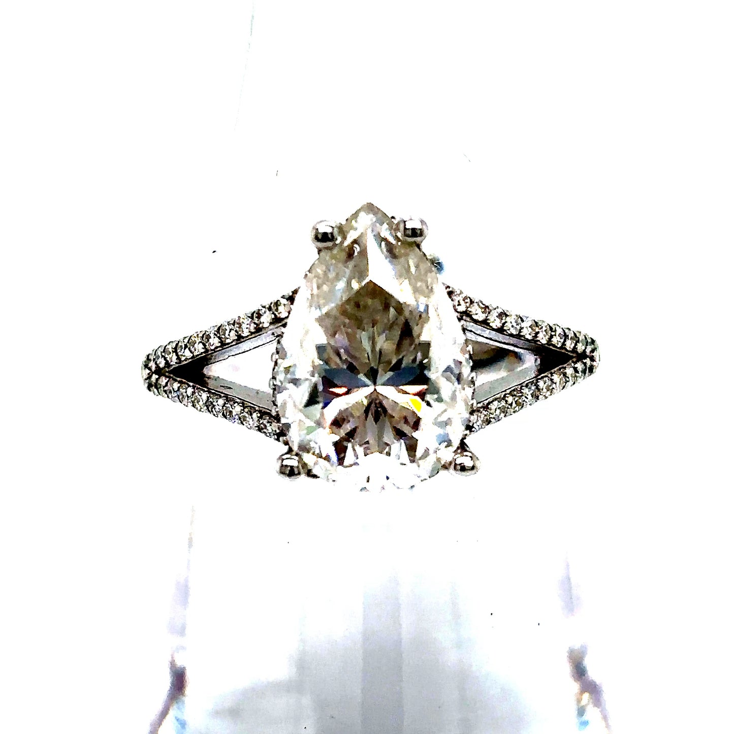 925 S.S. VVS Moissanite Pear Engagement Ring