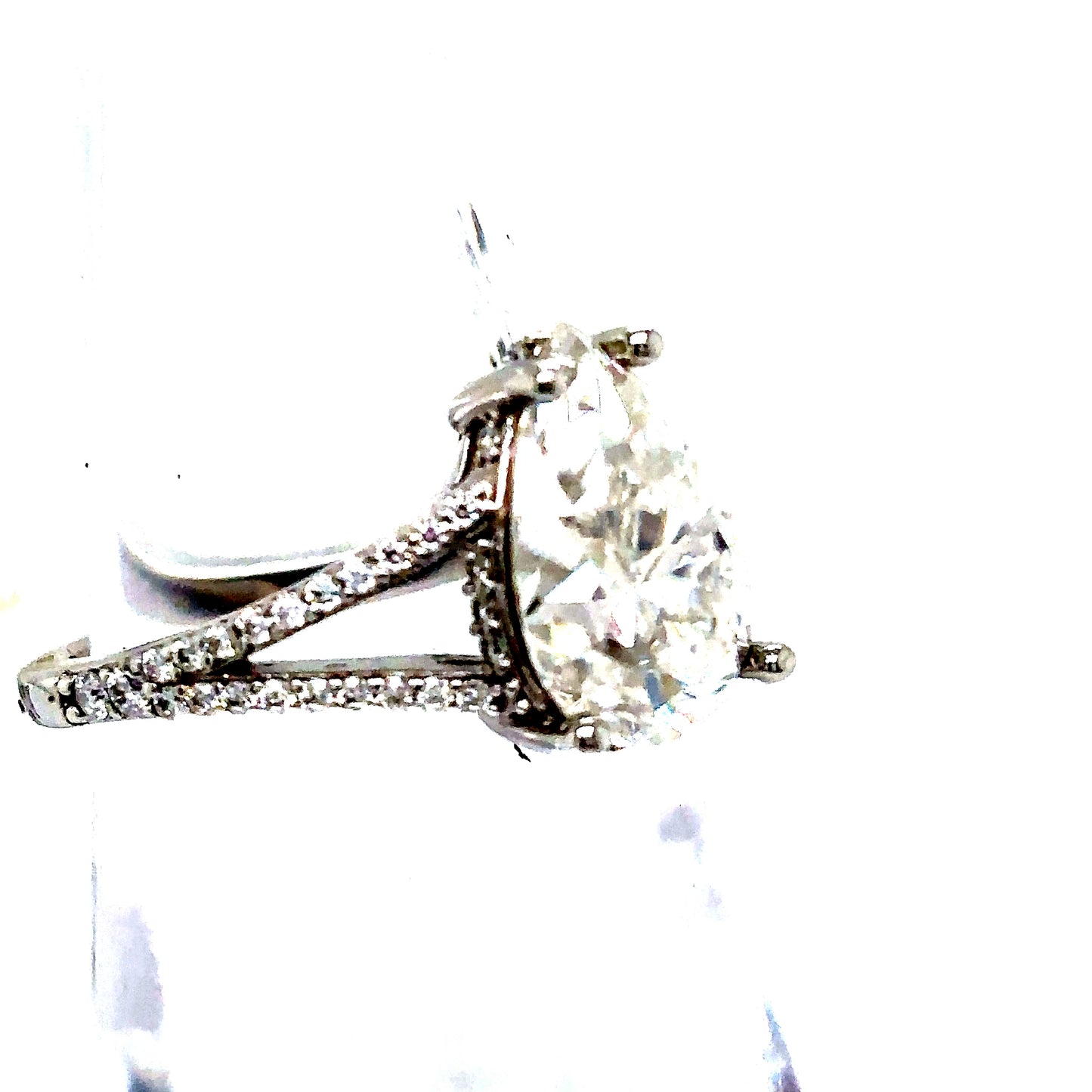 925 S.S. VVS Moissanite Pear Engagement Ring