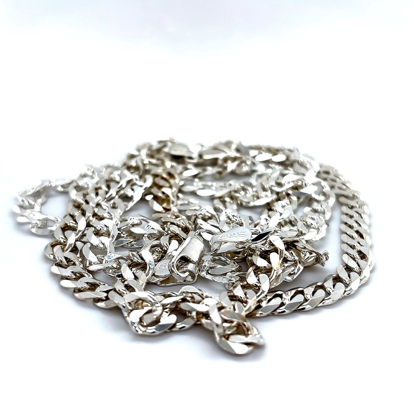 925 S.S. Flat Curb Cuban Chain- 6mm