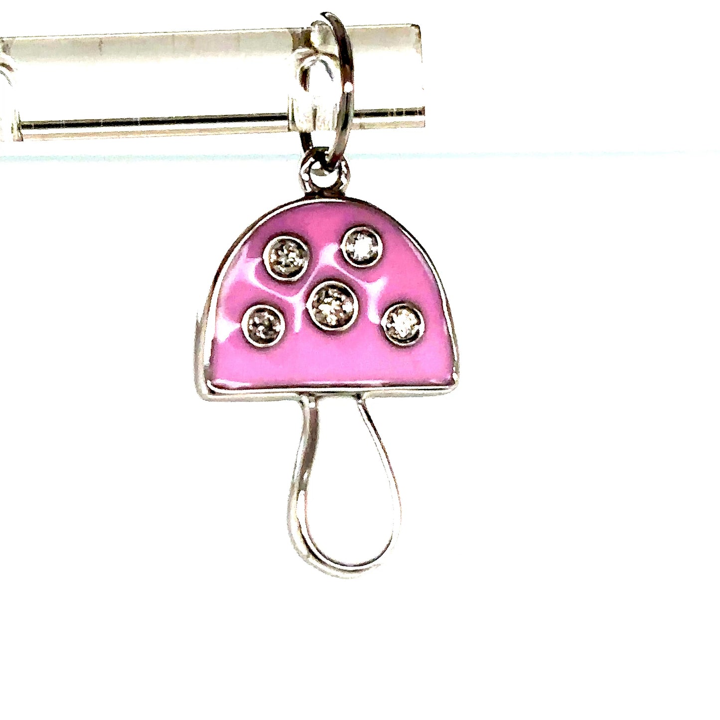 14k White Gold VS Diamond Mushroom Pendant