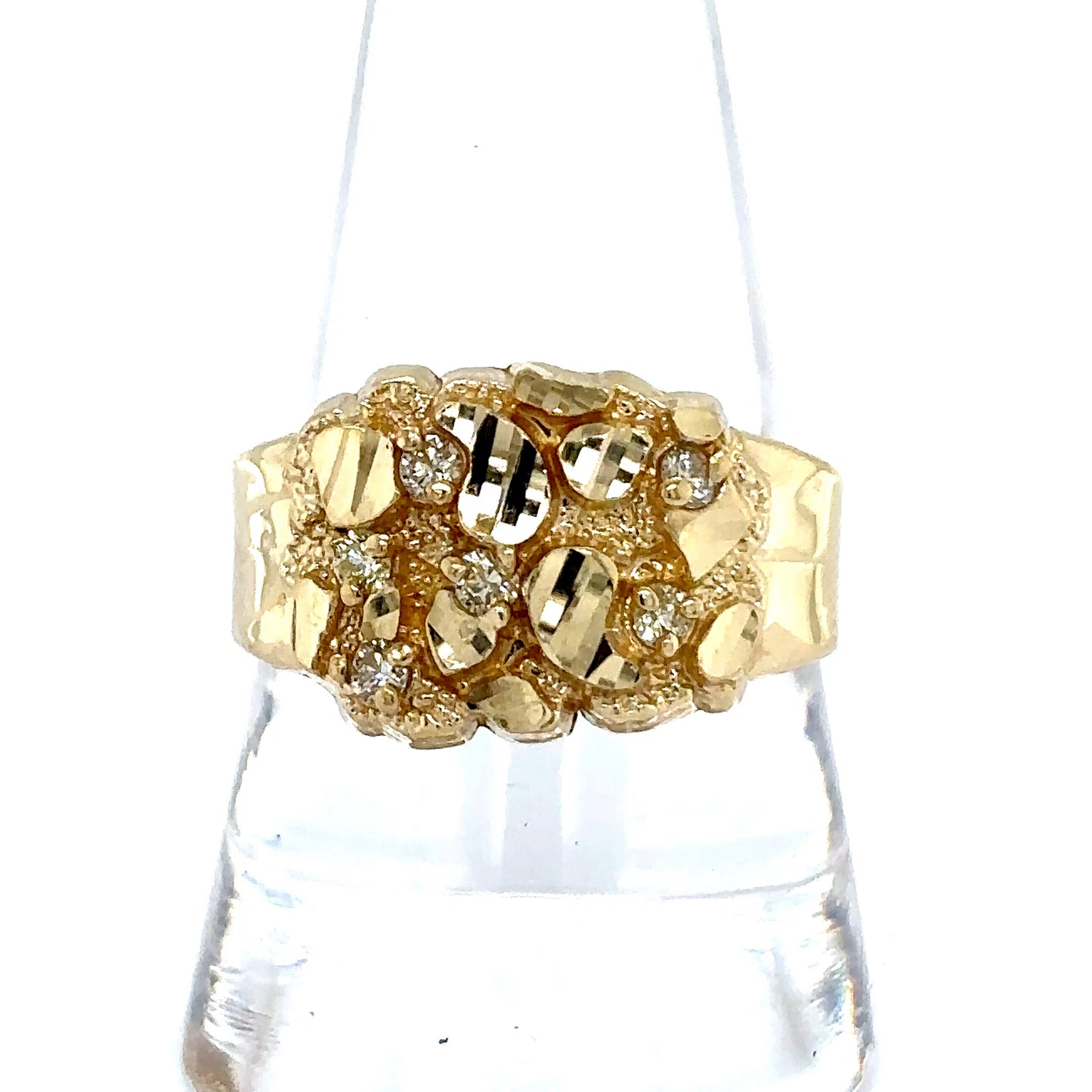 10k Yellow Gold Diamond Nugget Ring