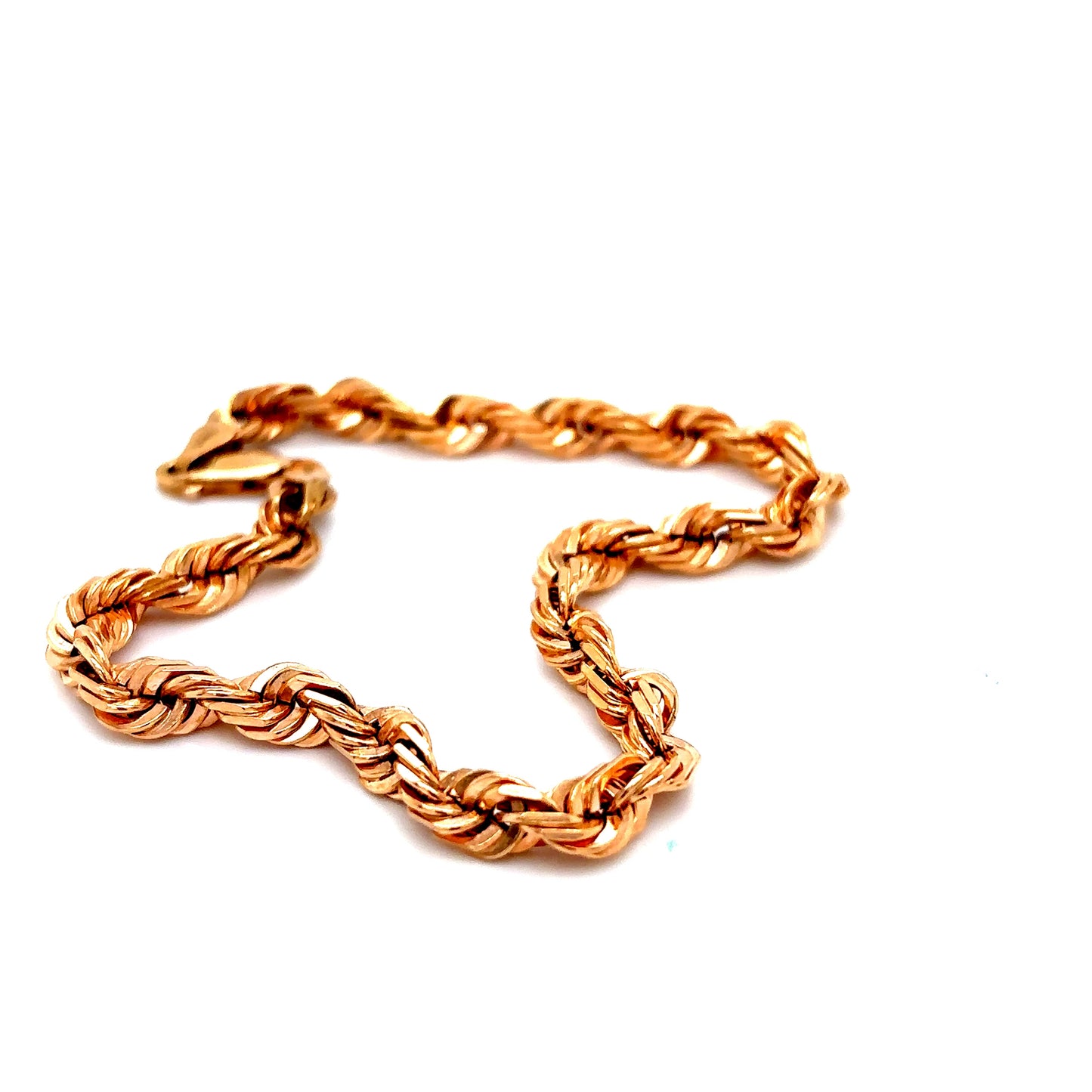 14k Rose Gold Rope Bracelet
