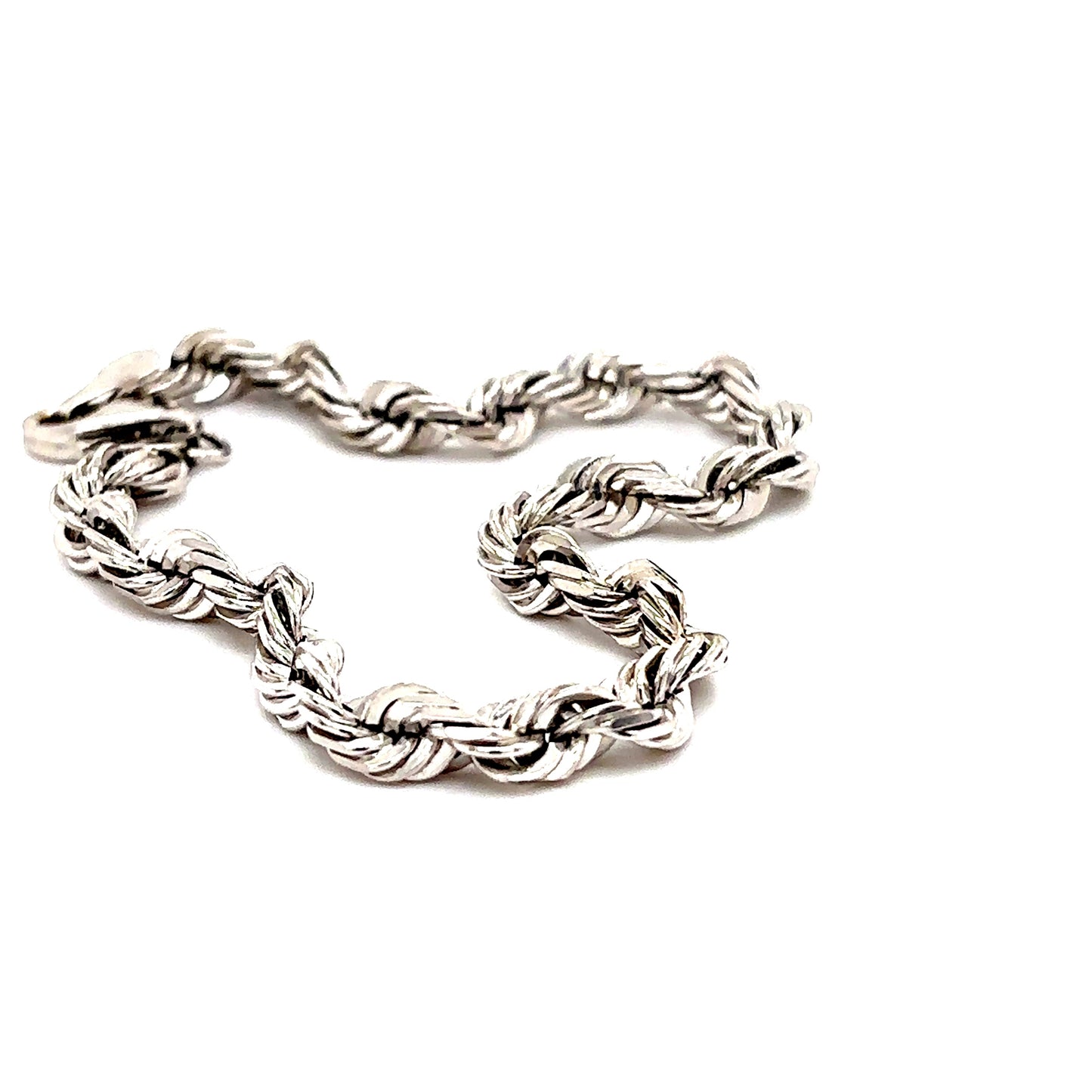 14k White Gold Rope Bracelet