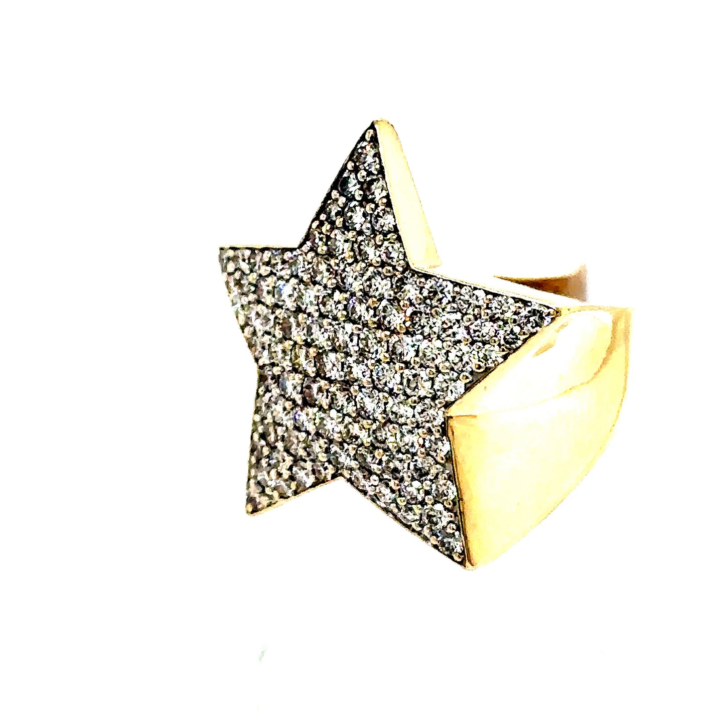 10k Yellow Gold Diamond Star Ring
