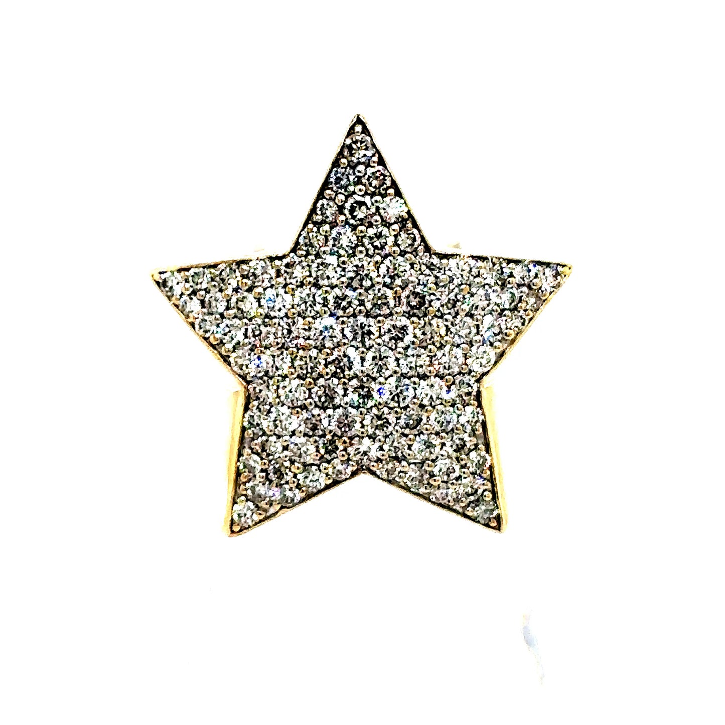 10k Yellow Gold Diamond Star Ring