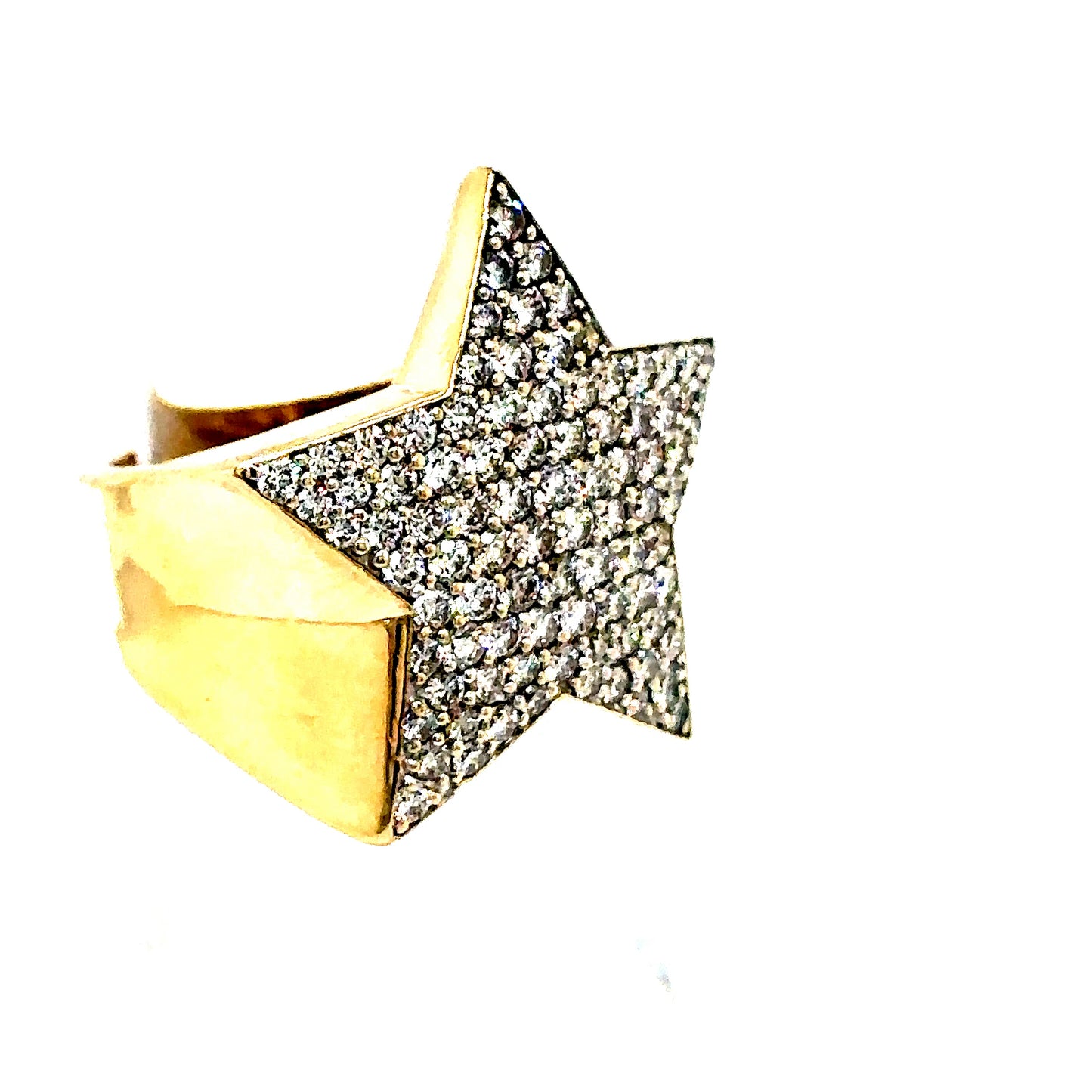 10k Yellow Gold Diamond Star Ring