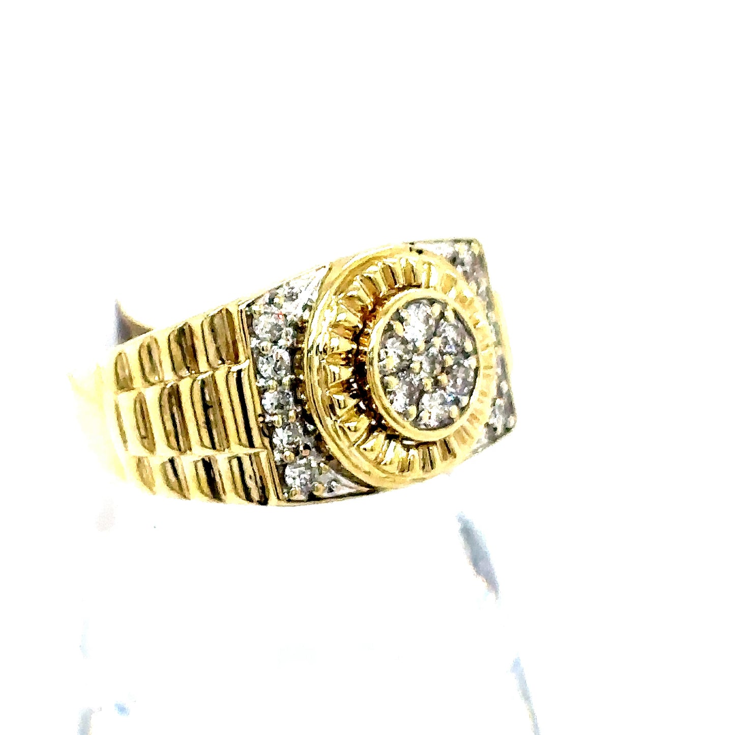 10k Yellow Gold Diamond Watch Band Style Ring