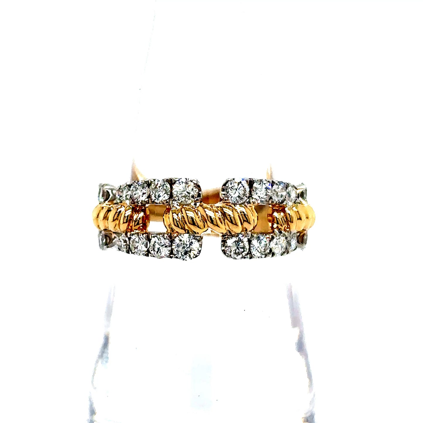 14k 2-Tone Gold Diamond Watch Band Ring
