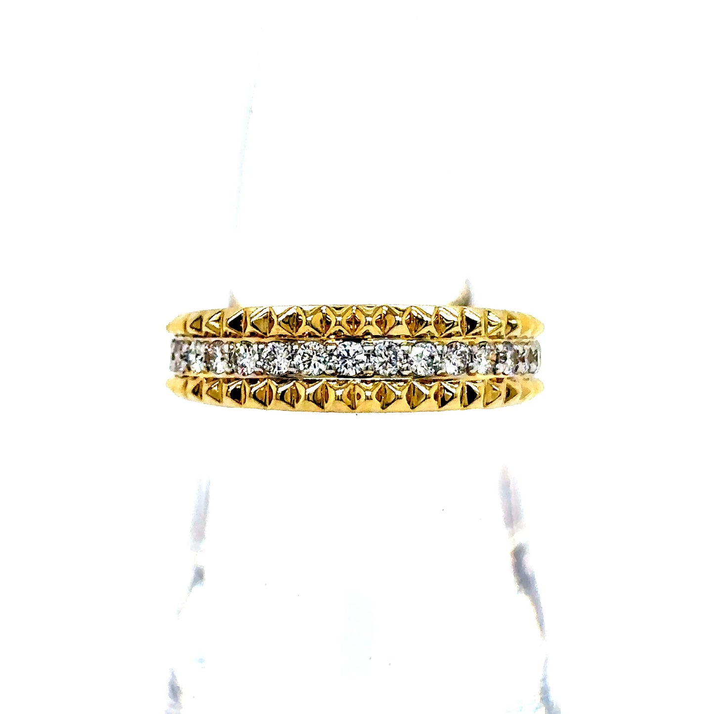 14k Yellow Gold Geometric Cut Diamond Band
