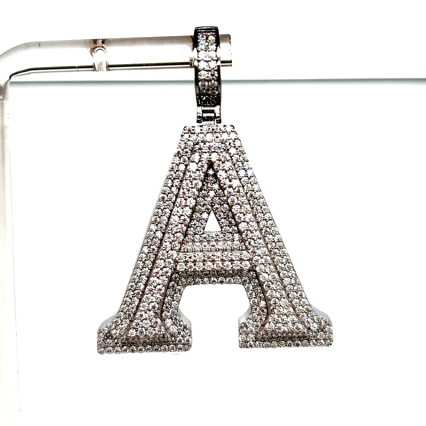 925 Sterling Silver VVS Moissanite Letter Pendant