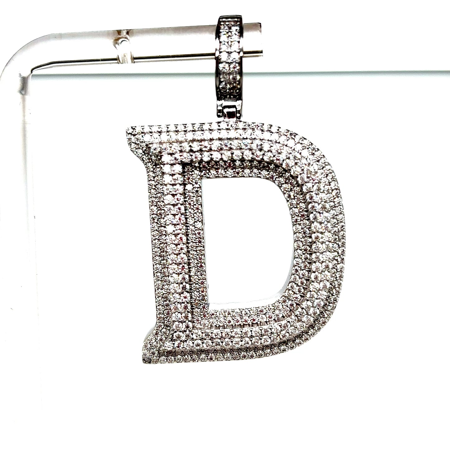 925 Sterling Silver VVS Moissanite Letter Pendant