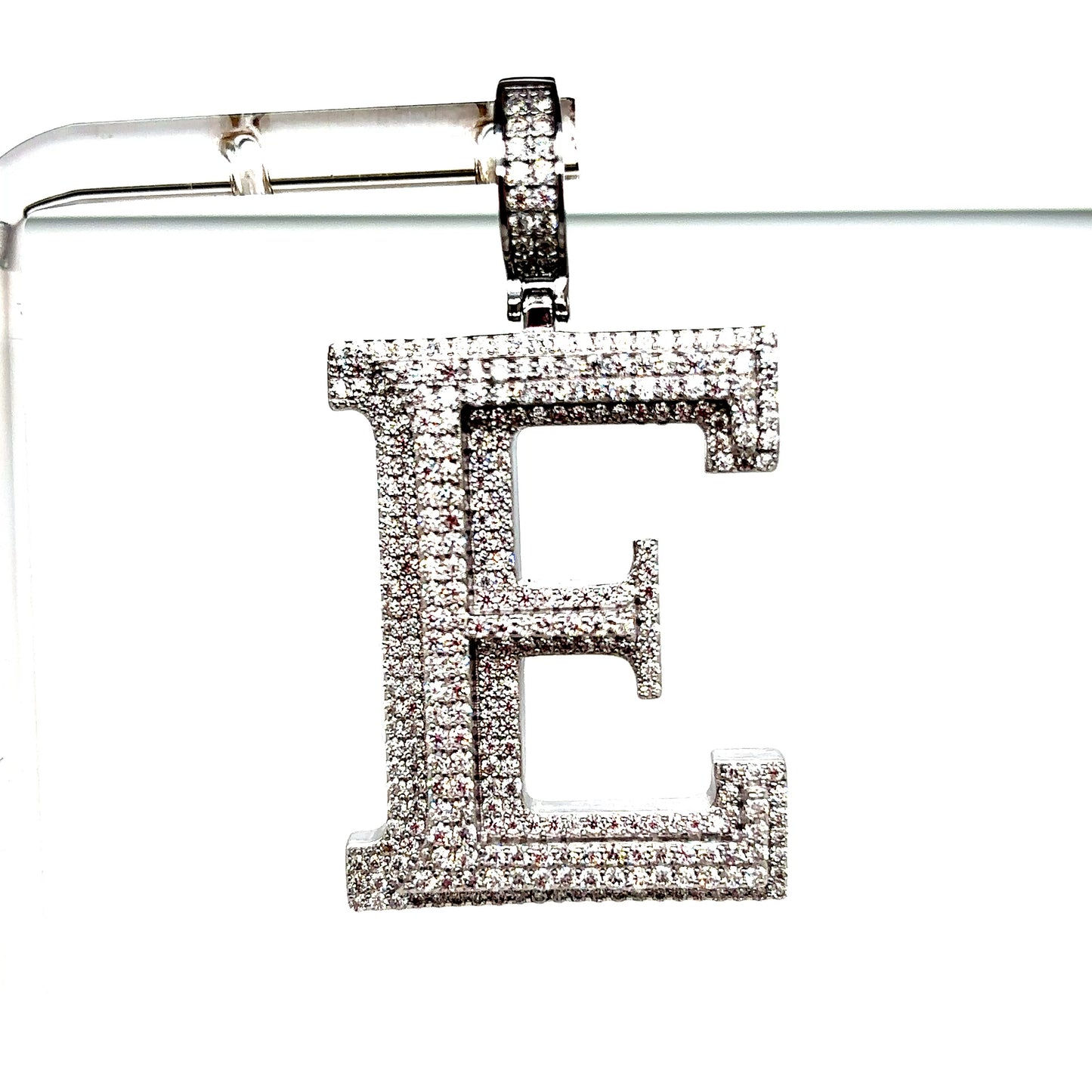 925 Sterling Silver VVS Moissanite Letter Pendant