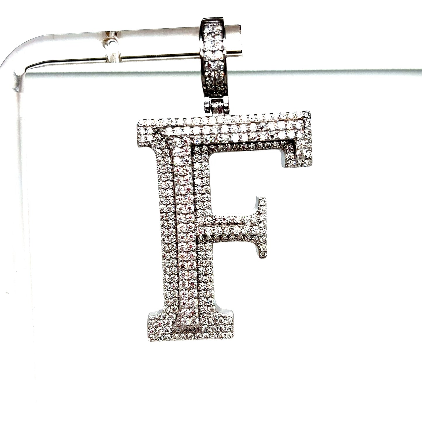 925 Sterling Silver VVS Moissanite Letter Pendant