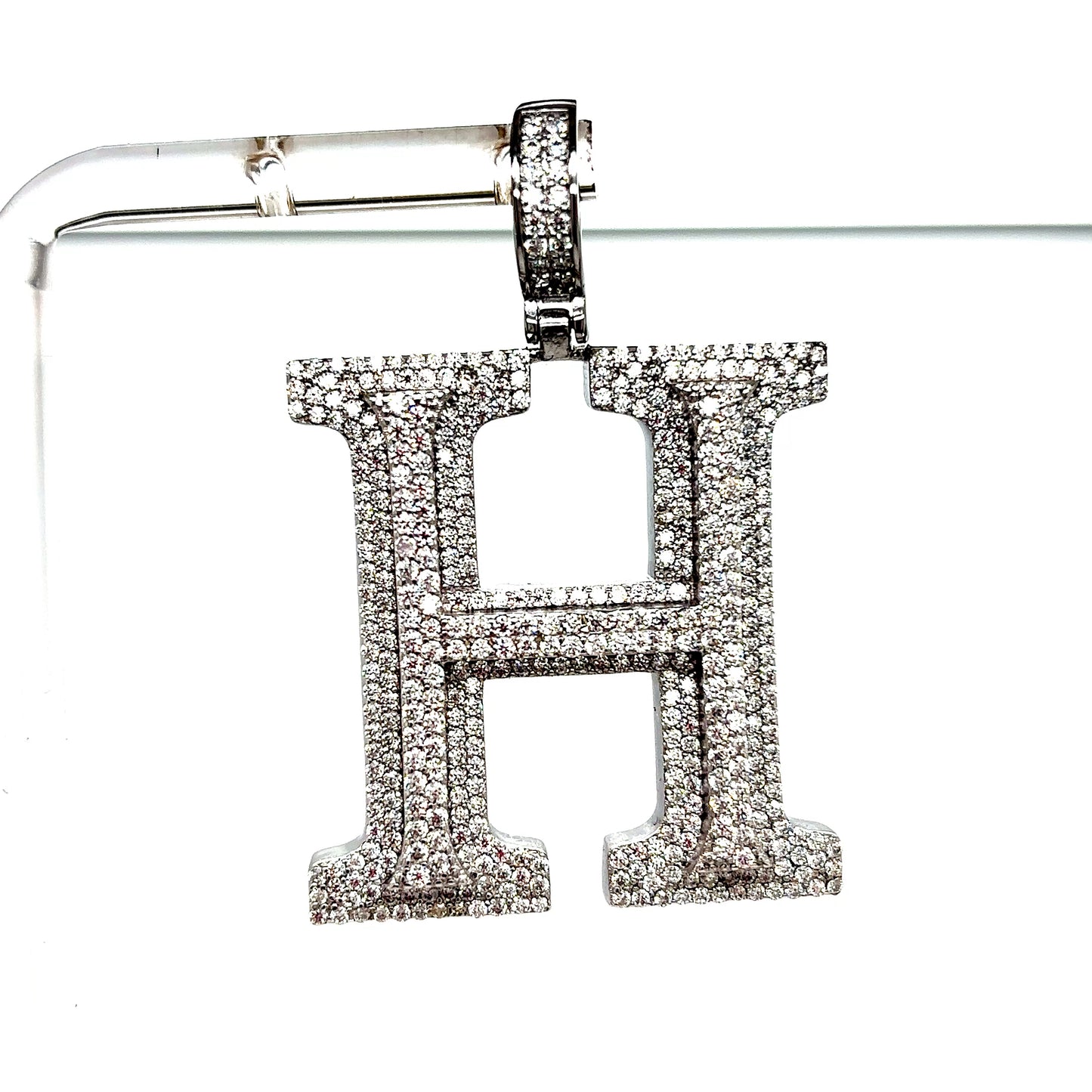 925 Sterling Silver VVS Moissanite Letter Pendant