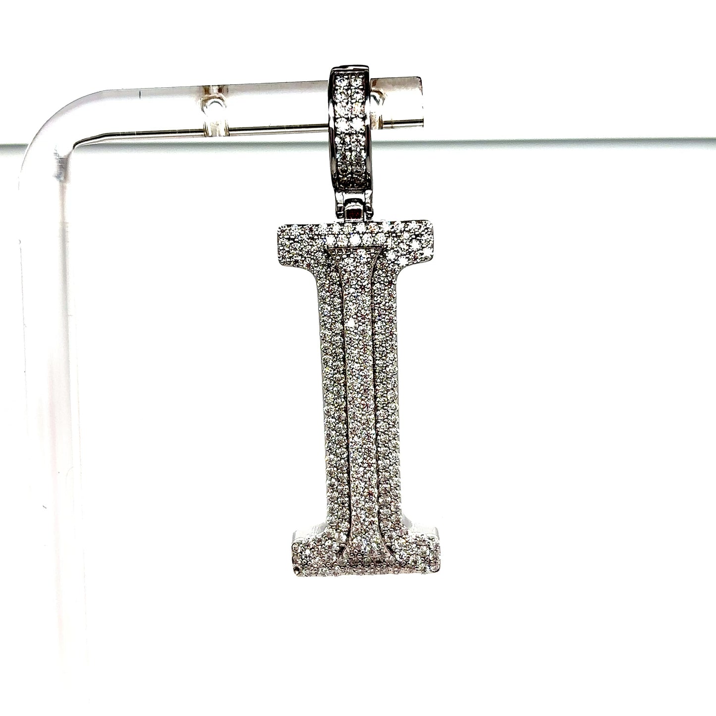 925 Sterling Silver VVS Moissanite Letter Pendant